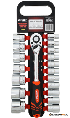 Verke Racsnis csőkulcs készlet cső kulcs szett csőkulcs hajtószár 19db-os 1/2&#8243; 8-32mm V39090