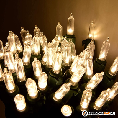 Elemes 100 LED-es dekorációs meleg fehér fényfüzér, bel-és kültéri