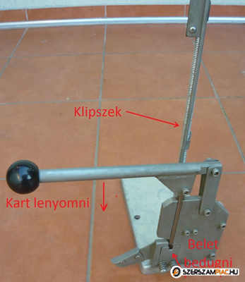 Asztali szalámi klipszelő + 500db klipsz olcsón eladó