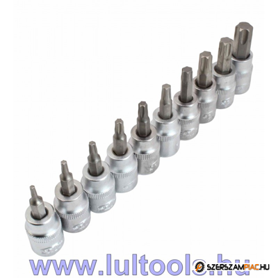 Bit dugókulcs készlet 10 részes Torx 3/8" T10-T55