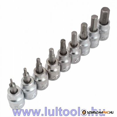 Bit dugókulcs készlet 9 részes Imbusz 3/8" 2-10 mm