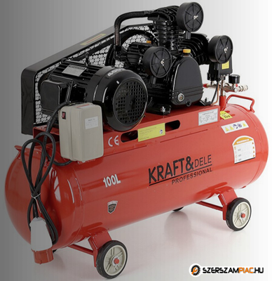 KraftDele 100 literes kompresszor, olajkenésű, 3 hengeres kivitelben !