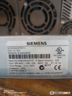 Siemens EMC szürő 