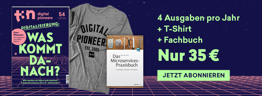 t3n Abo: 54 inkl. „Das Microservices-Praxisbuch“