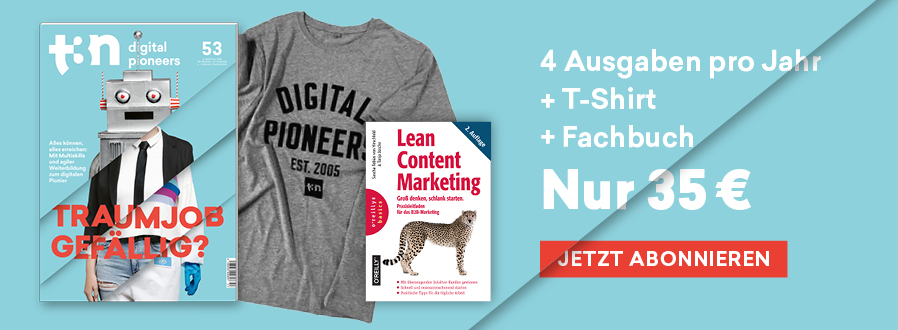 t3n Abo: 53 inkl. „Lean Content Marketing“