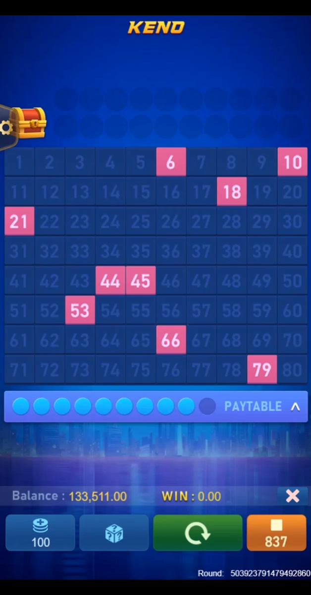 Keno Bonus Number Screenshot