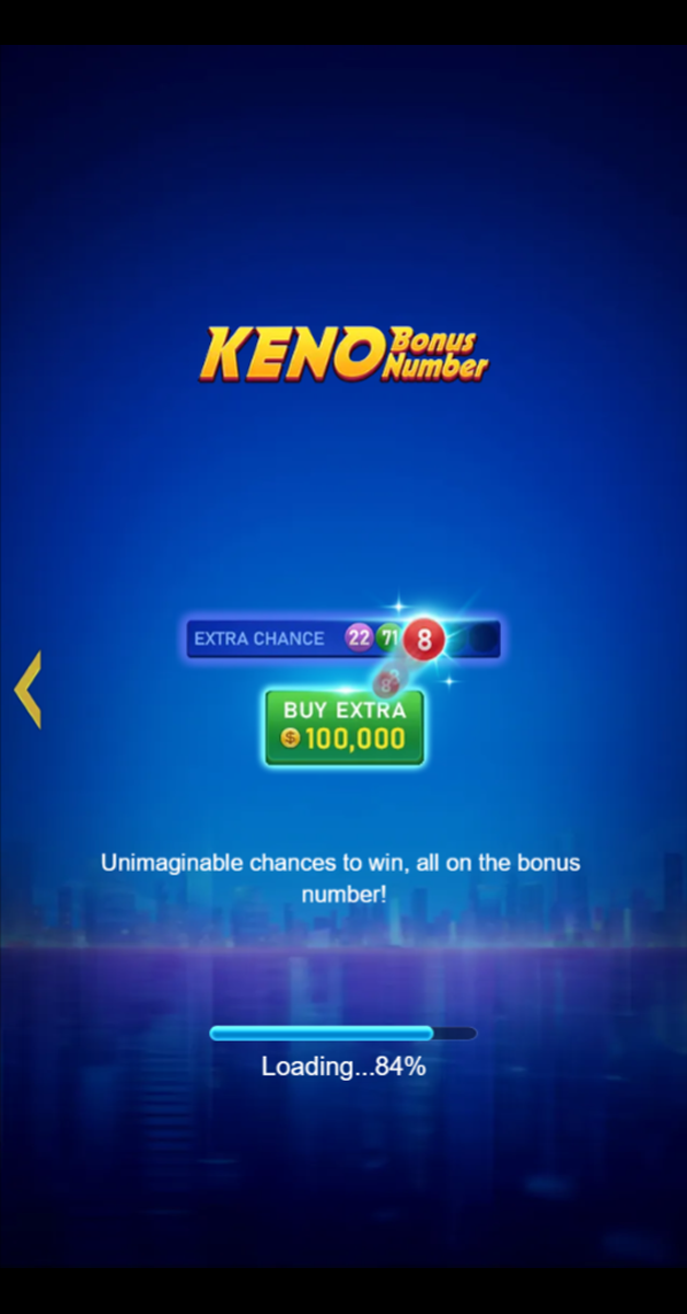 Keno Bonus Number Screenshot