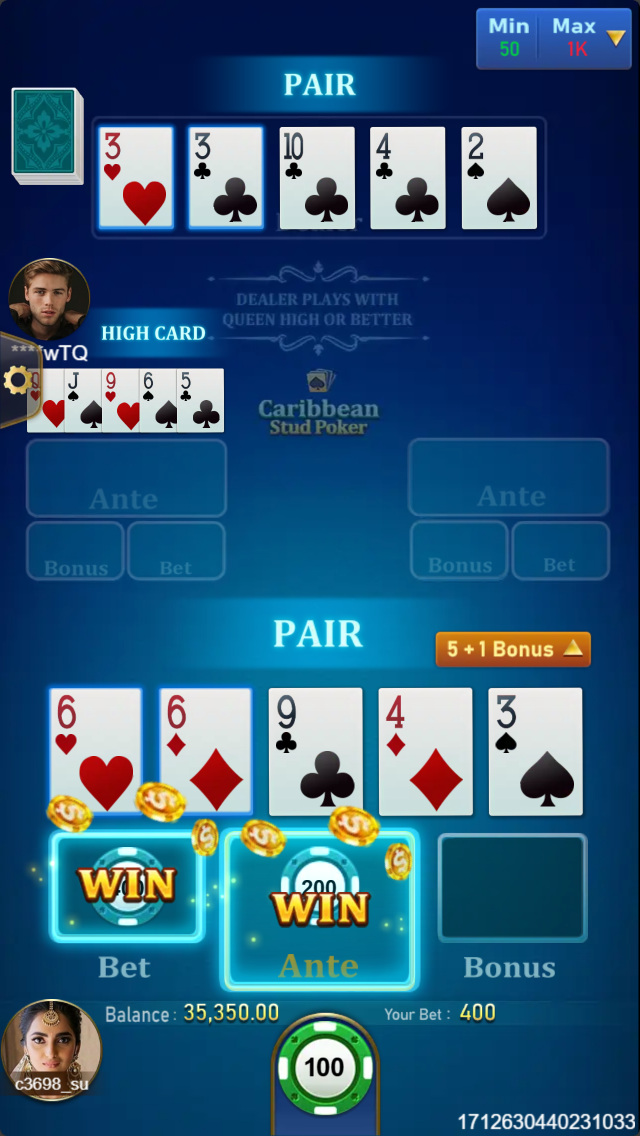 Caribbean Stud Poker Screenshot