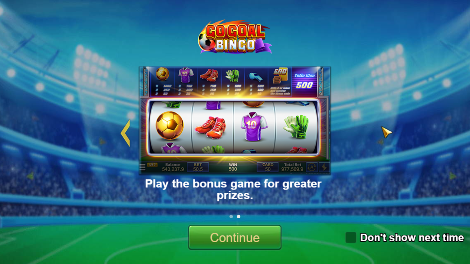 GO GOAL BINGO Screenshot