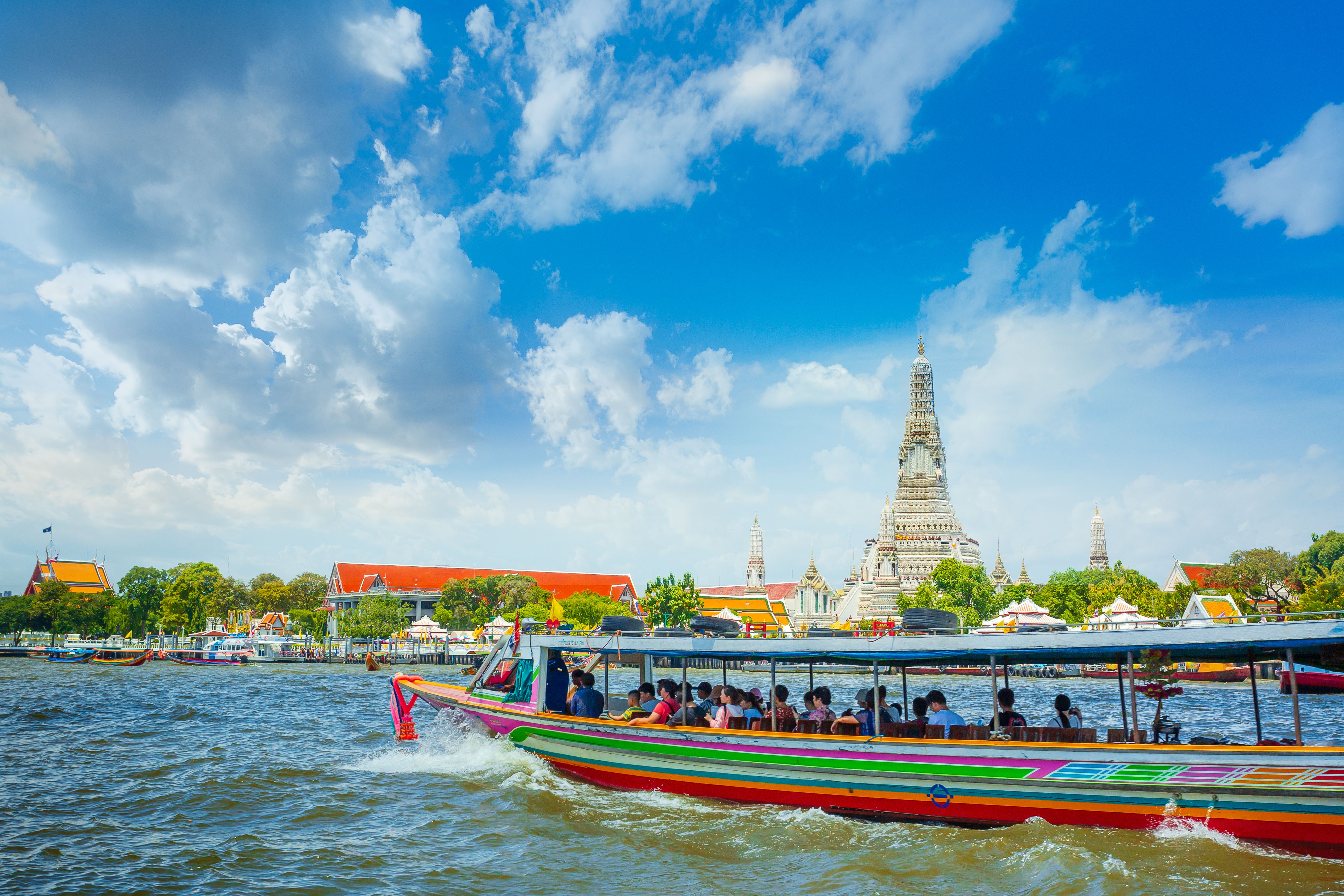 local transport boat in chao phraya river