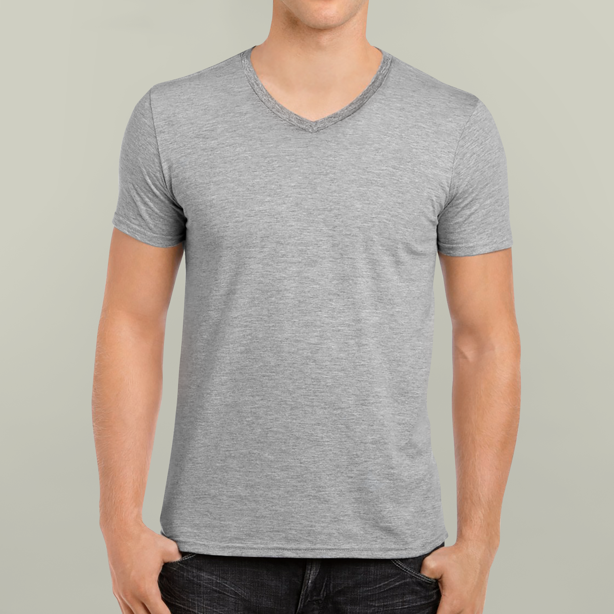 Men's Fitted V-Neck Short Sleeve Tee