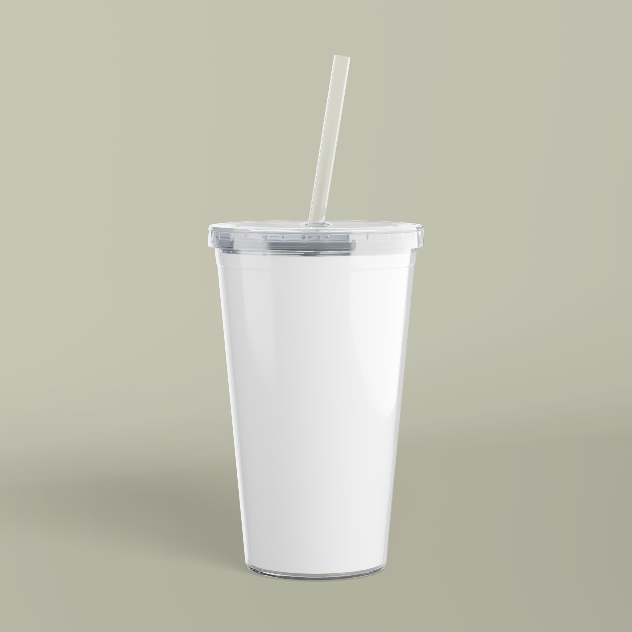 Plastic Tumbler with Straw