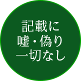 記載に嘘・偽り一切なし