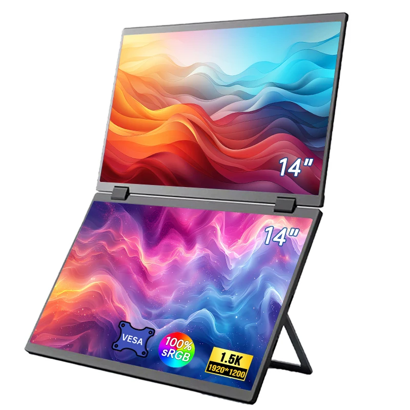 14 Inch Dual Screen Portable Monitor 1920x1200 for Laptop PC and Mac