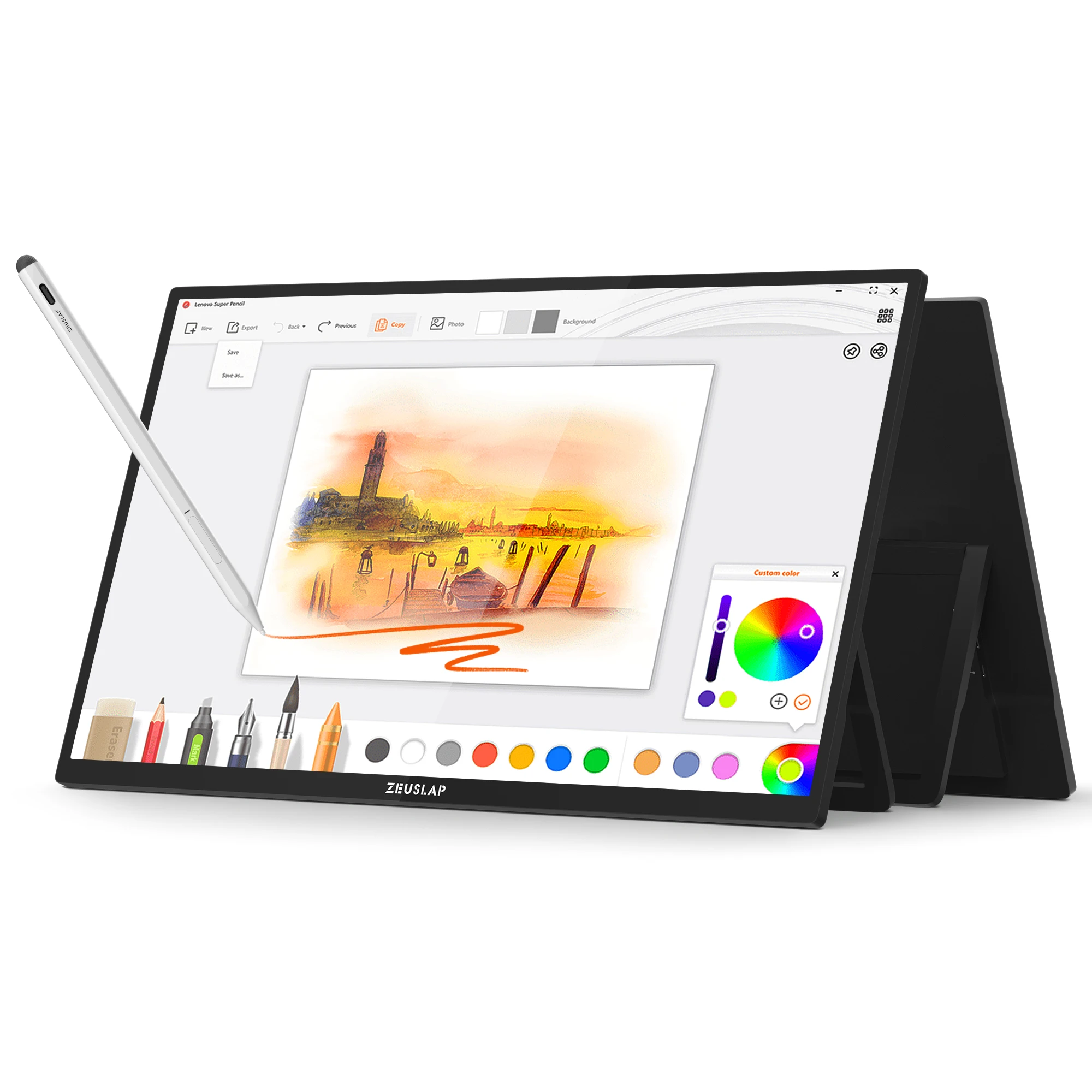 ZEUSLAP 22 Inch QHD Touchscreen Monitor with Stylus for PC and Laptop