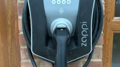 A photo of an electric vehicle charger