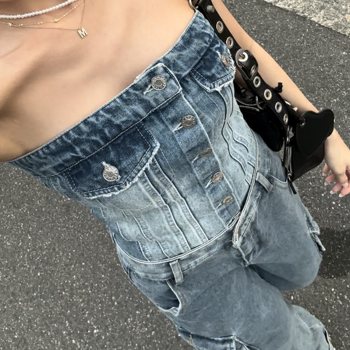DENIM TUBE TOP - じょあんめりっさ MELTSCLOSET | Take App DENIM TUBE TOP - じょあんめりっさ MELTSCLOSET | Take App