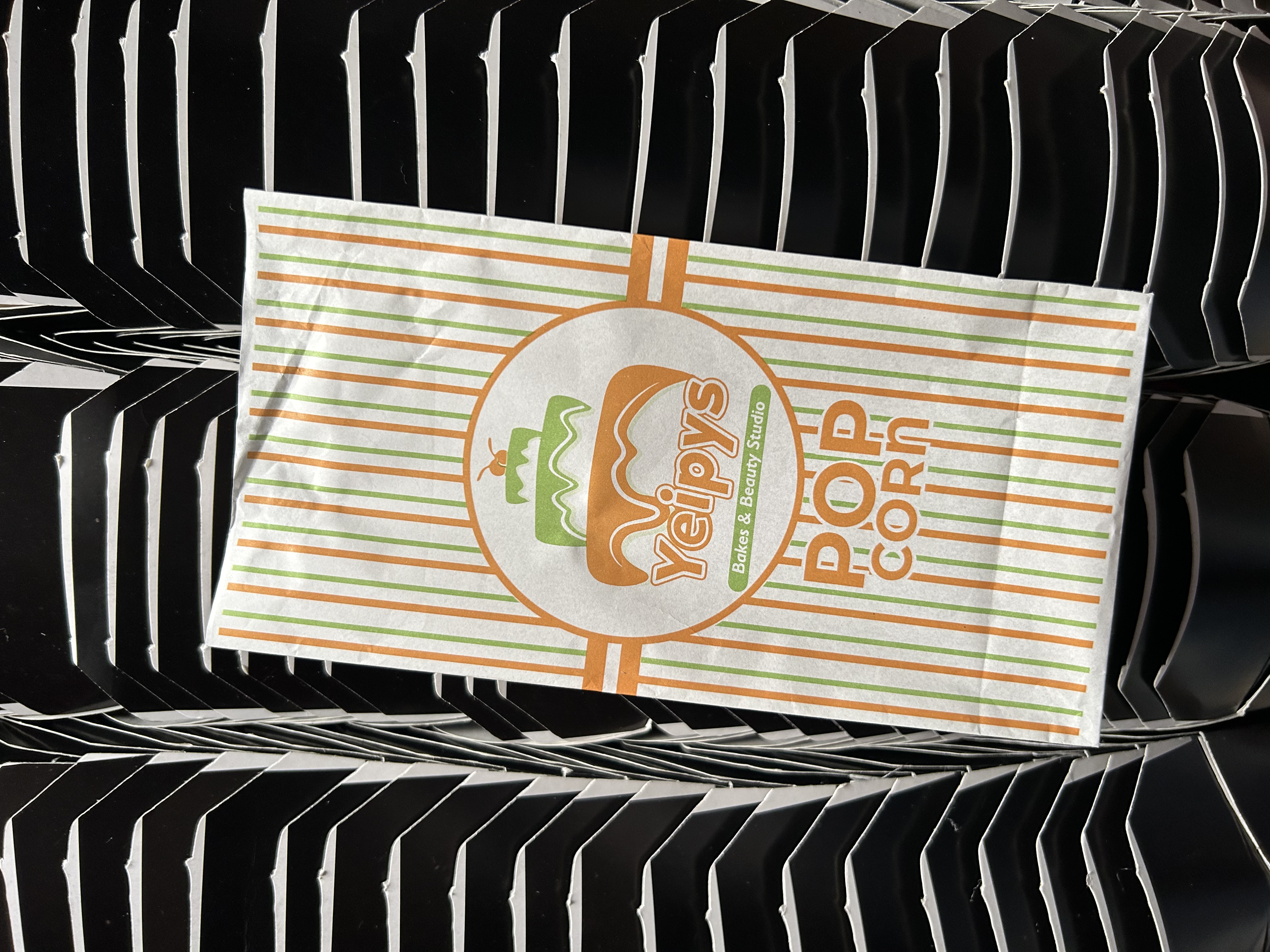 BRANDED LARGE POPCORN TAKEOUT BAGS / MINIMUM ORDER QUANTITY OF 1000