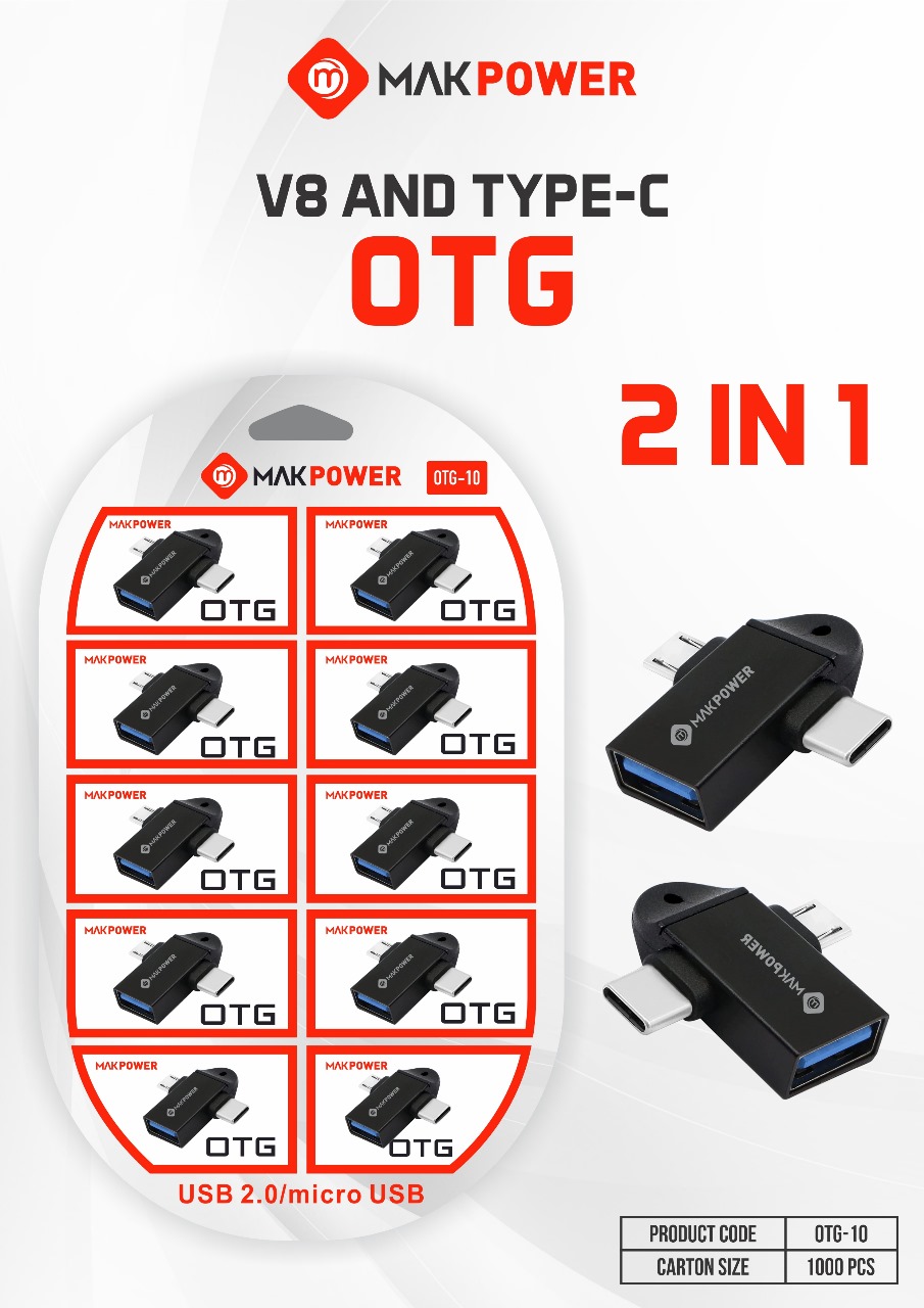 Mak Power 2 in 1 V8 and Type-C OTG (Set of 10) - YantramEshop | Take App