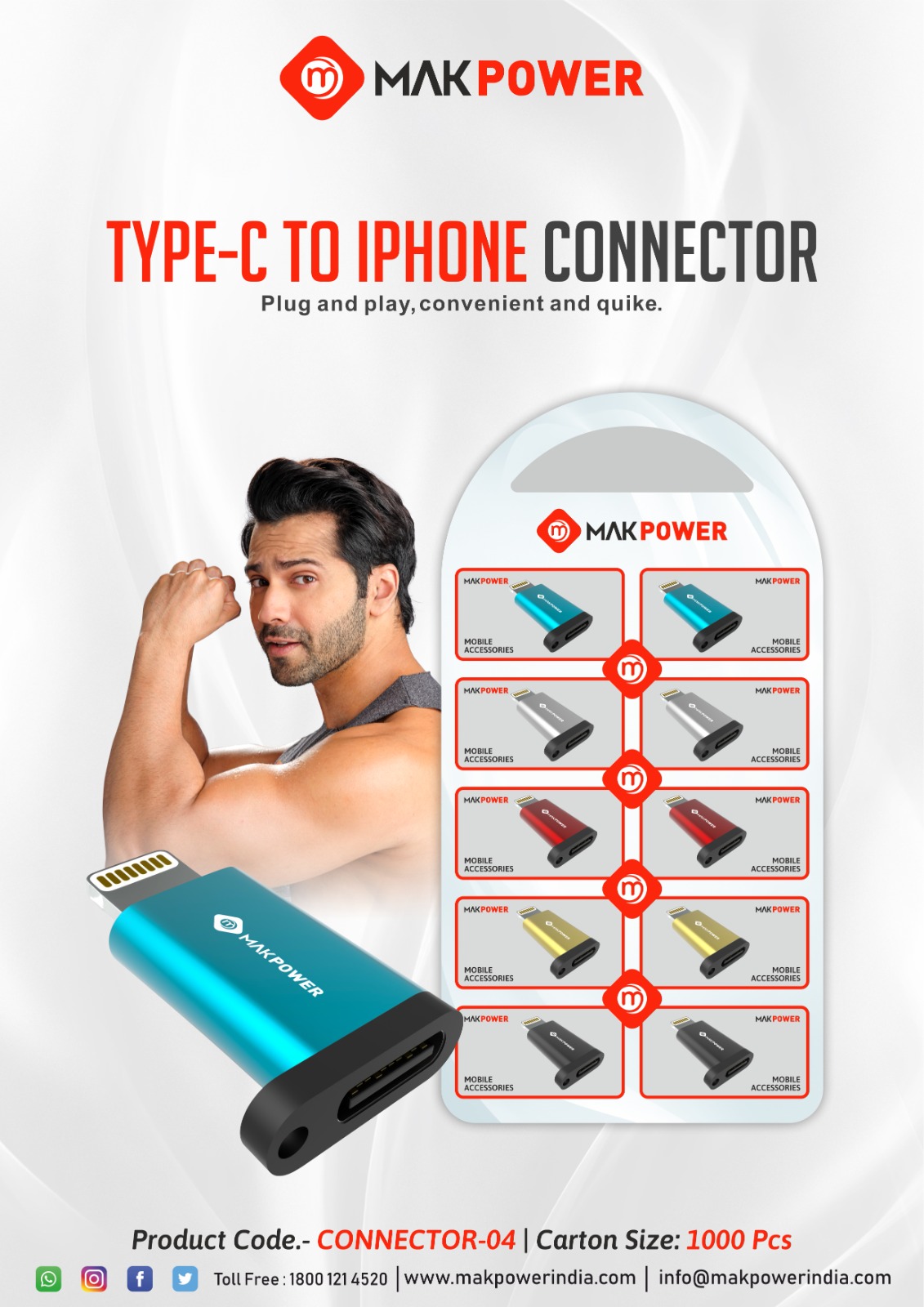 Mak Power Type-C to iPhone Connector (Set of 10) - YantramEshop | Take App