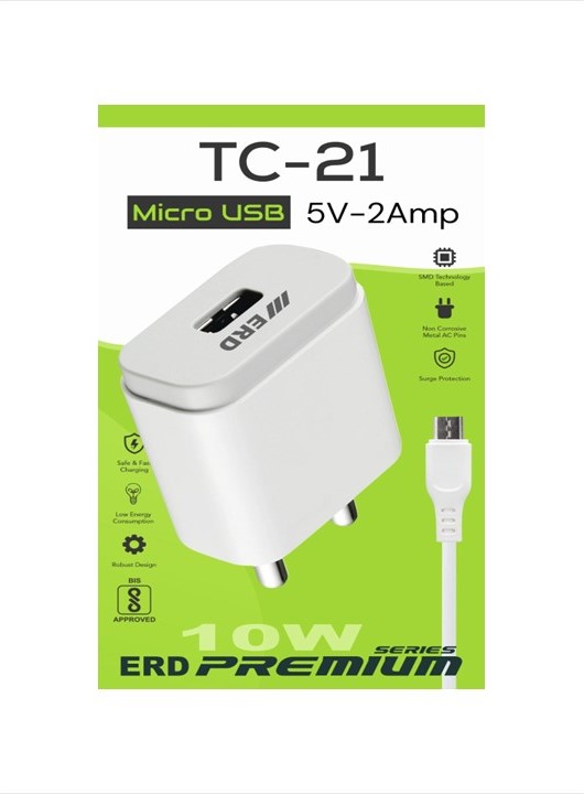 ERD TC-21 Mobile Charger with Micro USB Cable YantramEshop