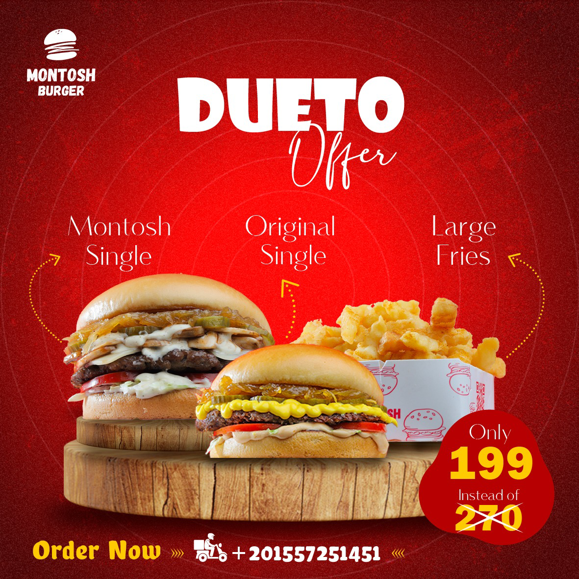 Dueto Offer - Montosh Burger - مونتوش برجر | Take App