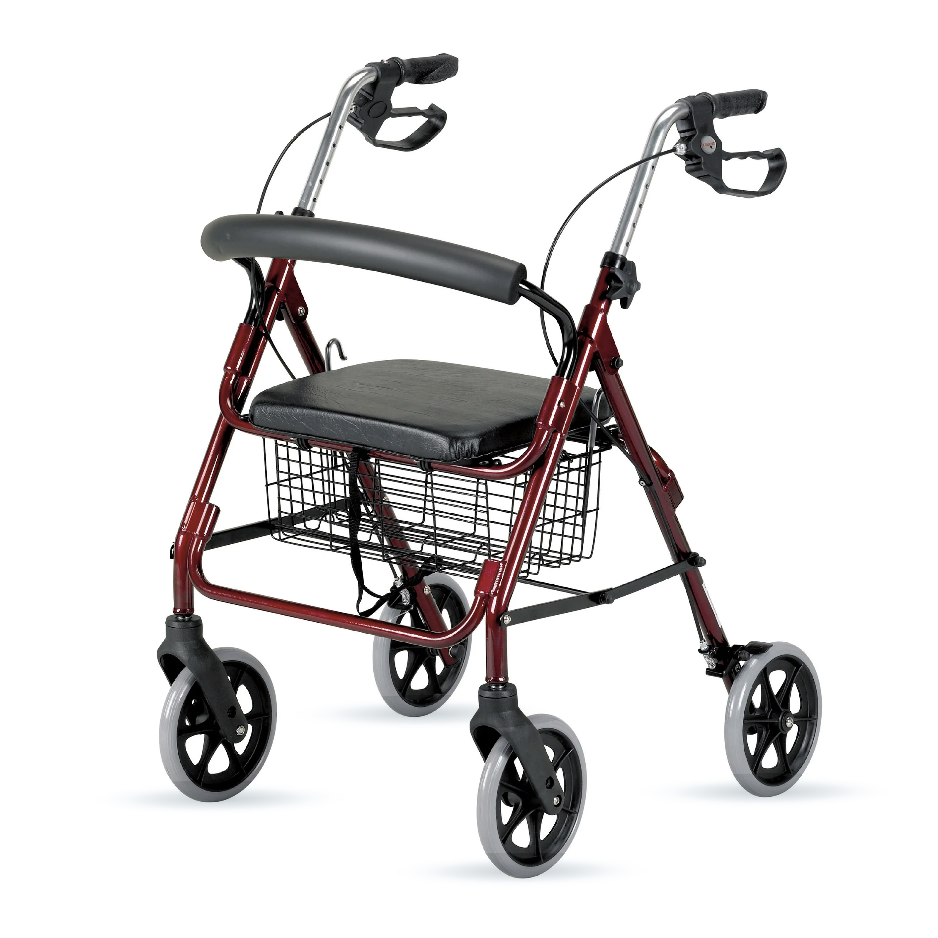 Rollator 4 roues pliant, rouge