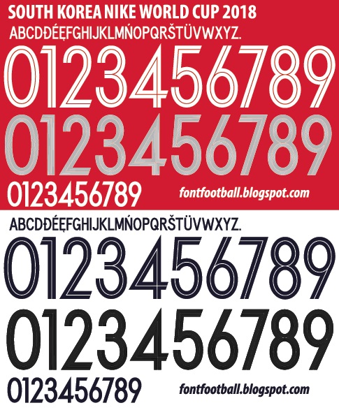 Font Vector South Korea Nike World Cup 2018 kit FONT FOOTBALL