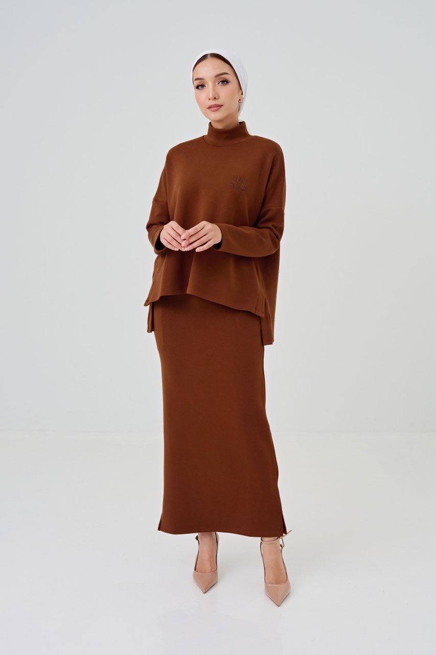 Pre-order) She Dazzle Lalisa Skirt set - Sepia Brown - Haz.N.Raz