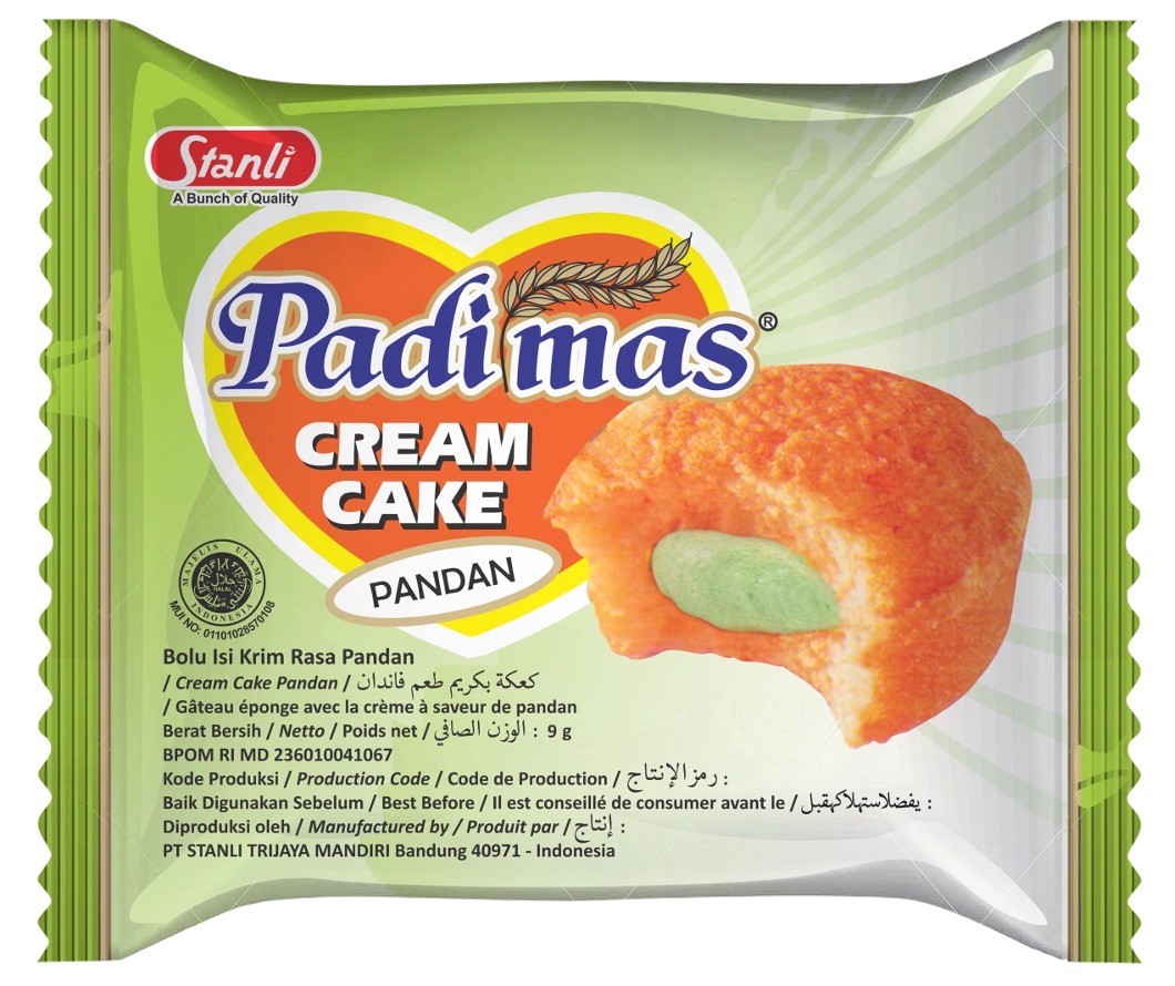 Padimas Cream Cake Pandan 8g x 10 x 10