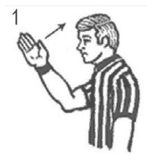NCAA wrestling referee signal 1: Starting the match