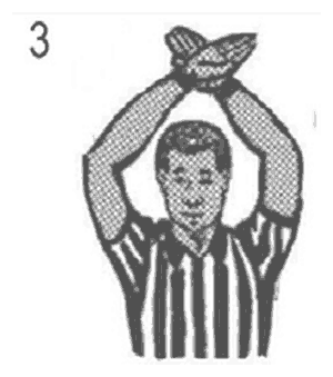 NCAA wrestling referee signal 3: Time out