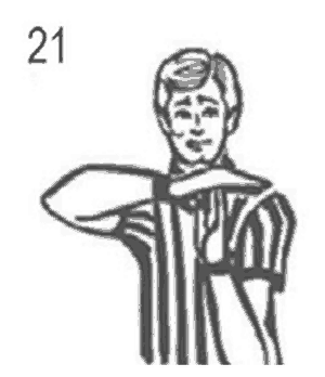 NCAA wrestling referee signal 21: Technical violation