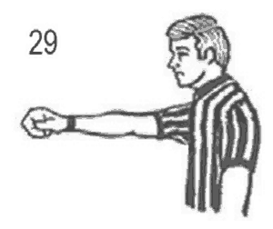 NCAA wrestling referee signal 29: Unnecessary roughness