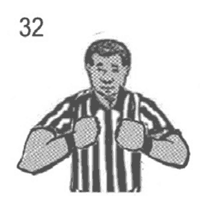 NCAA wrestling referee signal 32: Referee time out