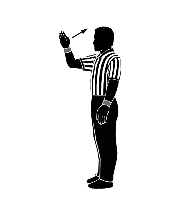 NFHS wrestling referee signal 1: Starting the Match