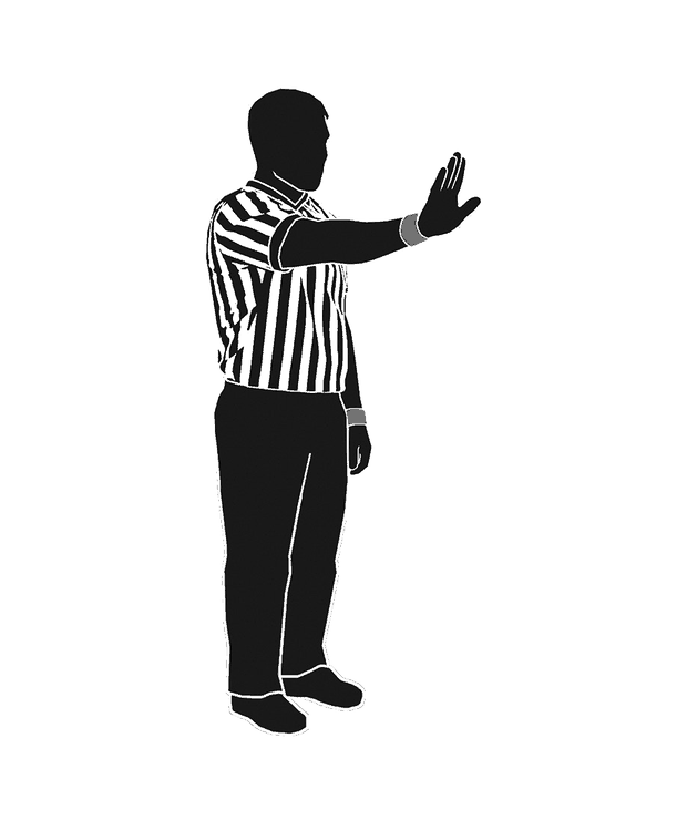 NFHS wrestling referee signal 2: Stopping the Match