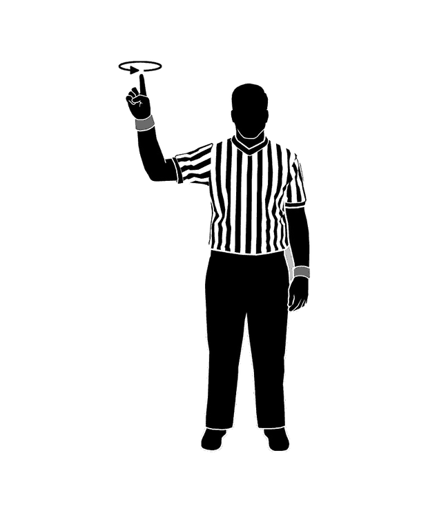 NFHS wrestling referee signal 4: Start Injury Time