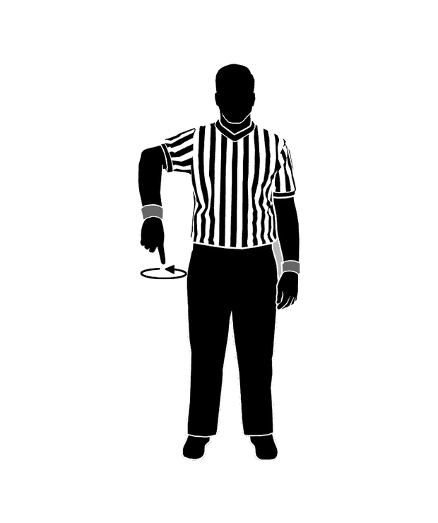 NFHS wrestling referee signal 6: Start Recovery Time