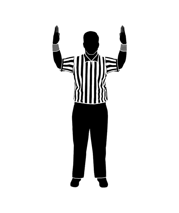 NFHS wrestling referee signal 8: Neutral Position