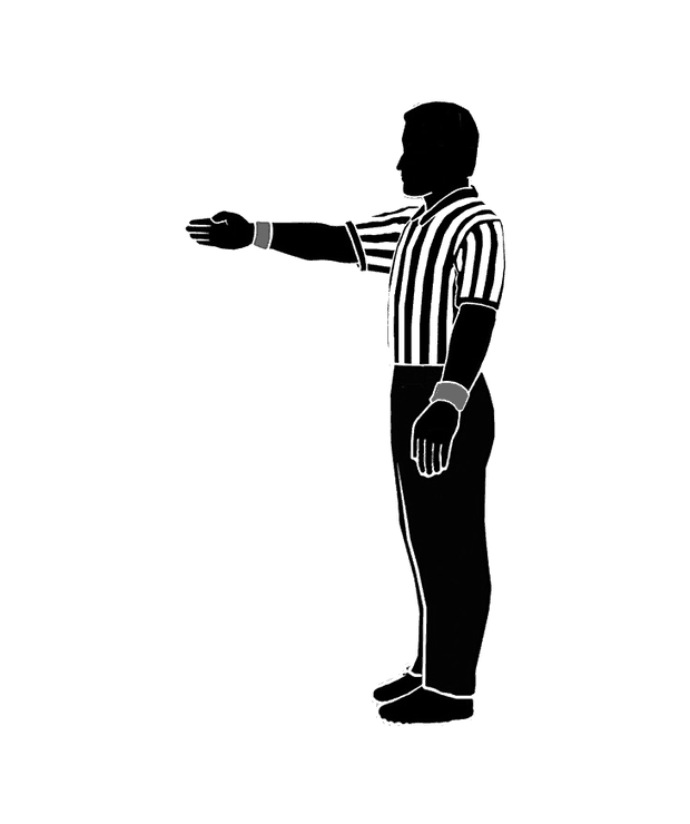 NFHS wrestling referee signal 11: Indicates Wrestler in Control (left or right hand)