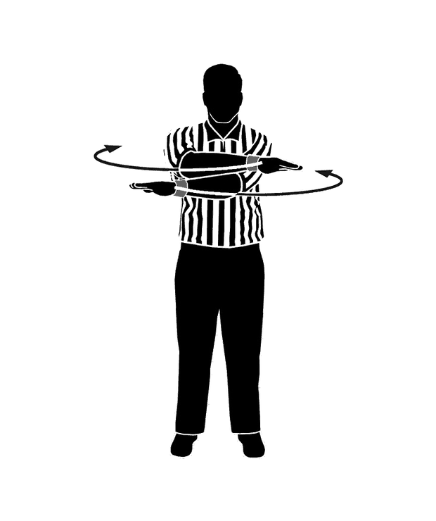 NFHS wrestling referee signal 12: Defer Choice