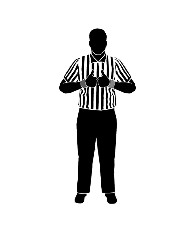 NFHS wrestling referee signal 14: Stalemate