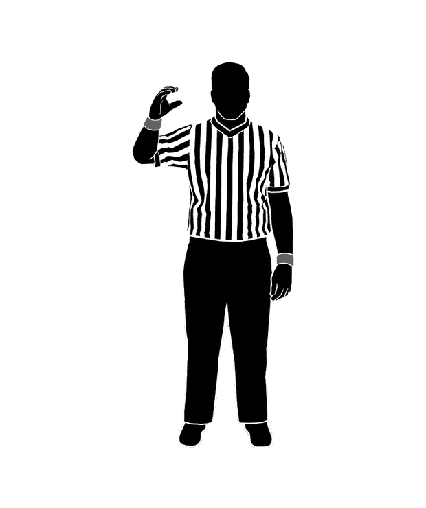 NFHS wrestling referee signal 15: Caution: False Start or Incorrect Starting Procedure