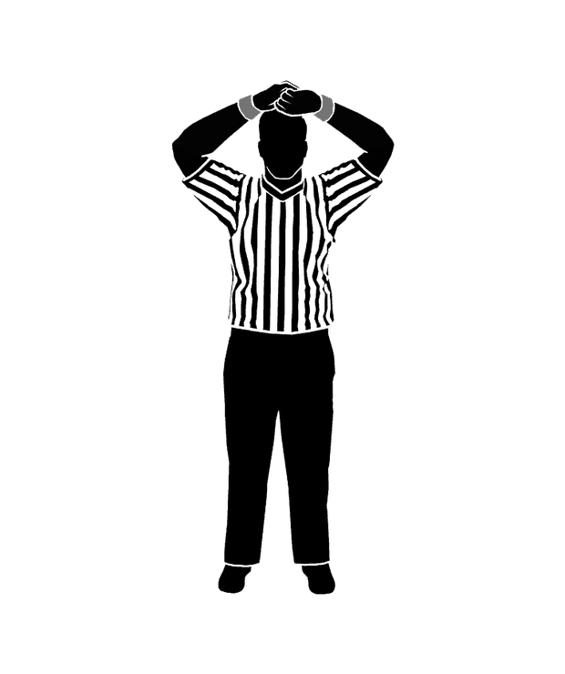 NFHS wrestling referee signal 17: Interlocking Hands or Grasping Clothing