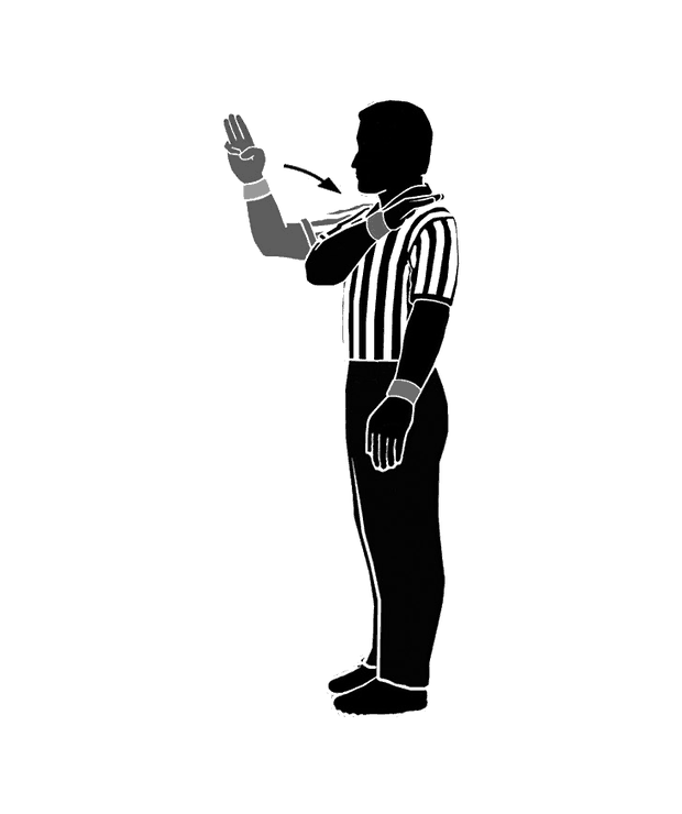 NFHS wrestling referee signal 21: Near-Fall