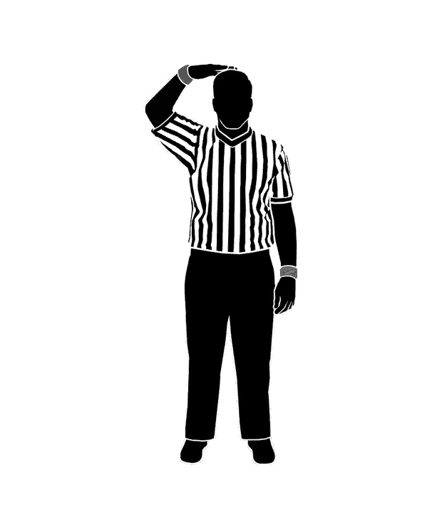 NFHS wrestling referee signal 24: Flagrant Misconduct (left or right hand)