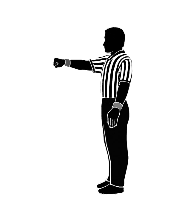 NFHS wrestling referee signal 26: Unnecessary Roughness (left or right hand)