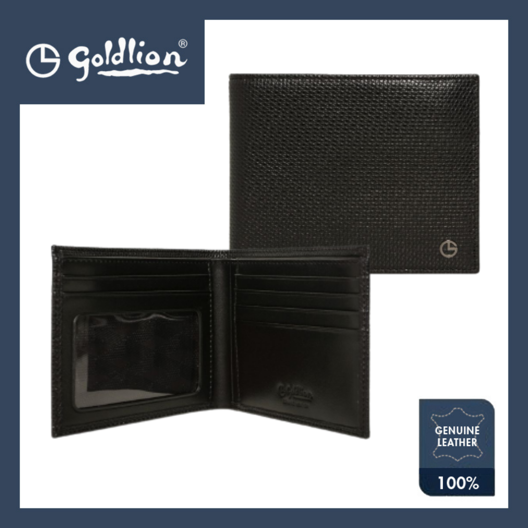 Goldlion Men Genuine Leather Zip Note Wallet (6 Cards Slot, Window Compartment) (RWH512TG22N-99)