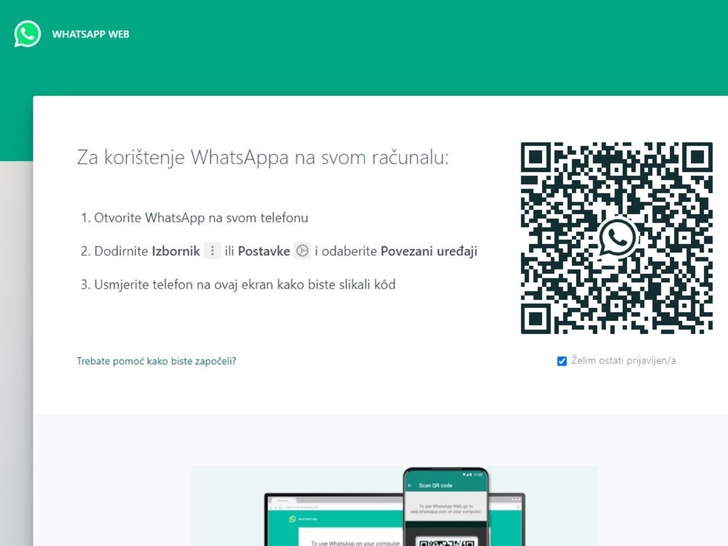 Slijedi upute za korištenje Whatsapp weba Slijedi upute za korištenje Whatsapp Web-a